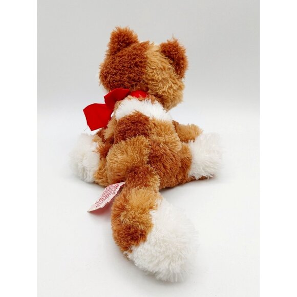 Russ  Orange Tabby Kitty Cat w/Red Bow Plush Stuffed Animal 7" - Picture 3 of 4